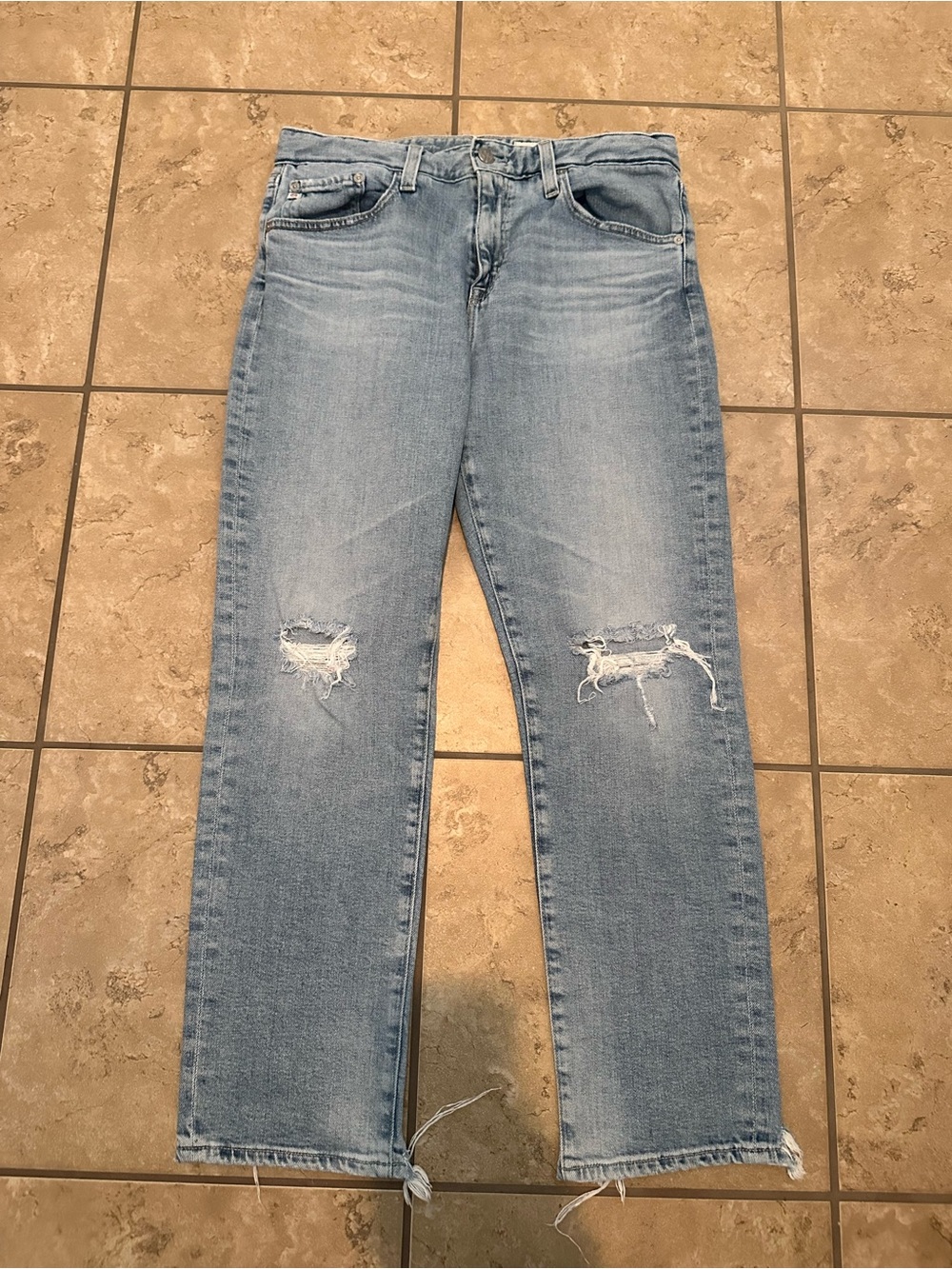 AGED DENIM SLOUCHY SLIM JEANS